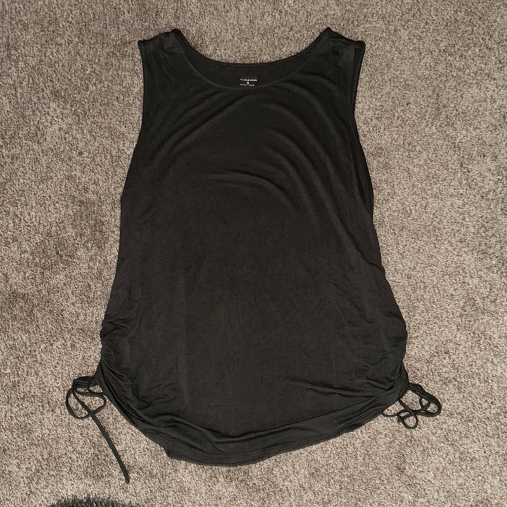 Dark green scoop neck with cinched sides